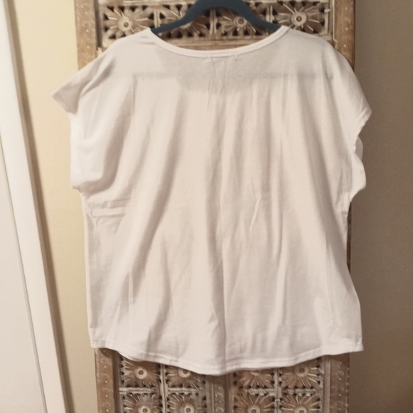 Heart T-Shirt Dolman sleeveless Top Watercolor like spatter NEW - Picture 6 of 8